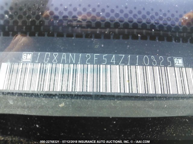 1G8AN12F54Z110325 - 2004 SATURN ION LEVEL 2 BLACK photo 9