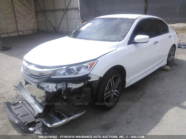 1HGCR2F10HA237206 - 2017 HONDA ACCORD SPORT SPECIAL EDITION WHITE photo 2