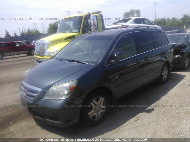 5FNRL38726B003929 - 2006 HONDA ODYSSEY EXL GRAY photo 2