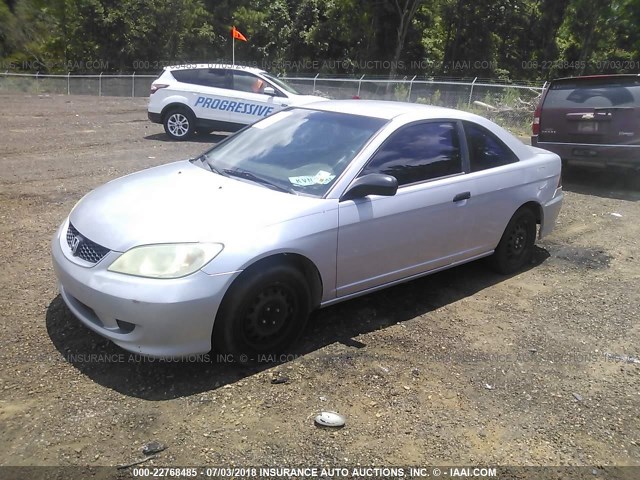 1HGEM22105L051100 - 2005 HONDA CIVIC DX VP SILVER photo 2