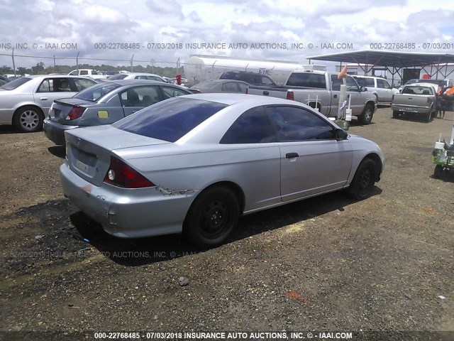 1HGEM22105L051100 - 2005 HONDA CIVIC DX VP SILVER photo 4