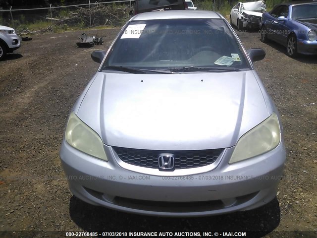 1HGEM22105L051100 - 2005 HONDA CIVIC DX VP SILVER photo 6