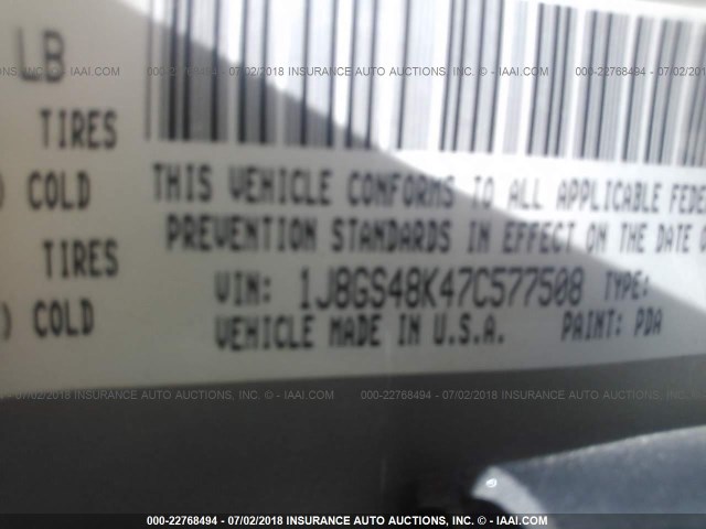 1J8GS48K47C577508 - 2007 JEEP GRAND CHEROKEE LAREDO/COLUMBIA/FREEDOM 棕色 照片 9