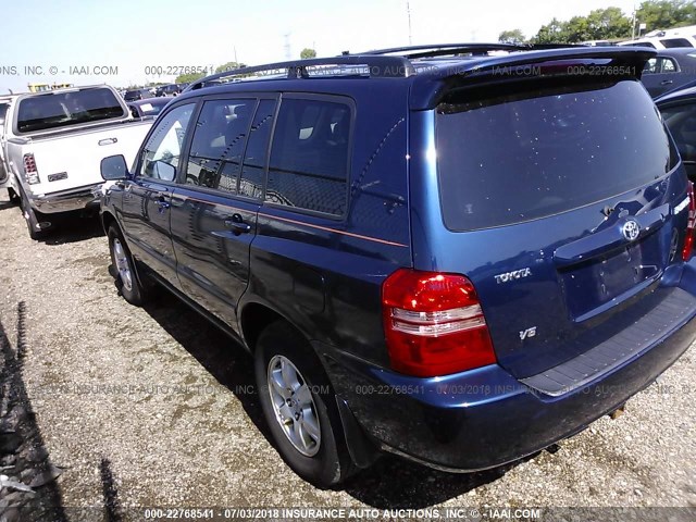 JTEGF21A120052834 - 2002 TOYOTA HIGHLANDER LIMITED BLUE photo 3