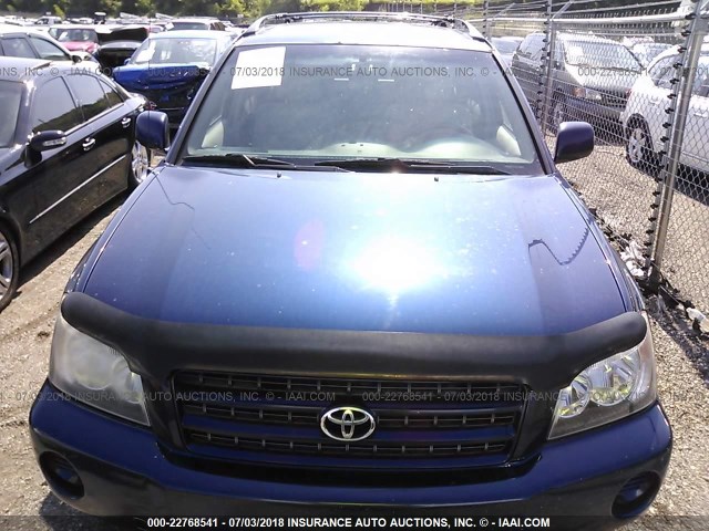 JTEGF21A120052834 - 2002 TOYOTA HIGHLANDER LIMITED BLUE photo 6