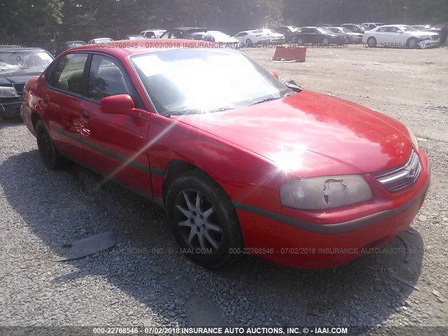 2G1WF55E019332708 - 2001 CHEVROLET IMPALA RED photo 1