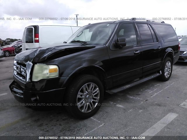 1FMJK1K55BEF28129 - 2011 FORD EXPEDITION EL LIMITED BLACK photo 2