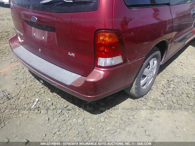 2FMZA51452BB27715 - 2002 FORD WINDSTAR LX RED photo 6