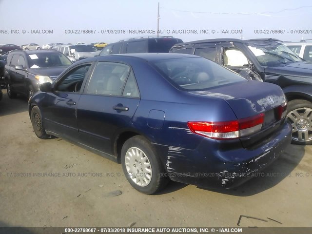 1HGCM55153A064485 - 2003 HONDA ACCORD DX BLUE photo 3