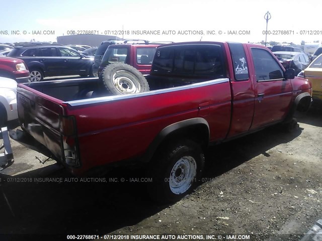 1N6HD16Y0KC389215 - 1989 NISSAN D21 KING CAB RED photo 4