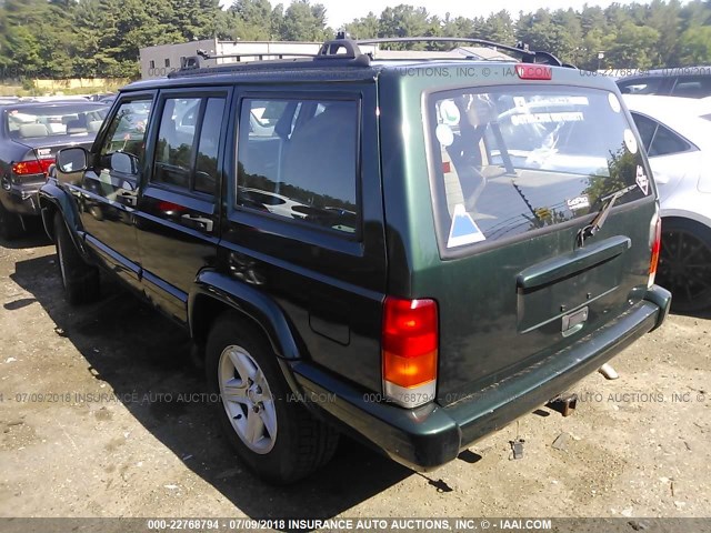 1J4FF58S01L588102 - 2001 JEEP CHEROKEE CLASSIC/LIMITED GREEN photo 3