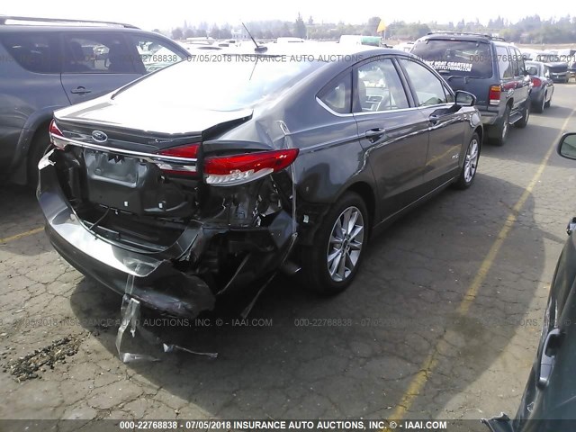 3FA6P0UU5HR399802 - 2017 FORD FUSION S HYBRID GRAY photo 4