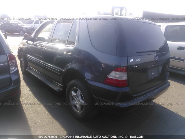 4JGAB54E3YA166175 - 2000 MERCEDES-BENZ ML 320 BLACK photo 3