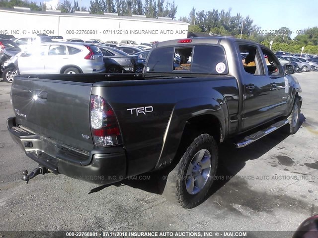 3TMMU4FN4BM034300 - 2011 TOYOTA TACOMA DOUBLE CAB LONG BED GRAY photo 4