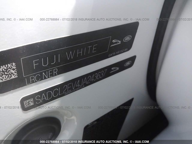 SADCL2EV4JA243637 - 2018 JAGUAR F-PACE R - SPORT WHITE photo 9