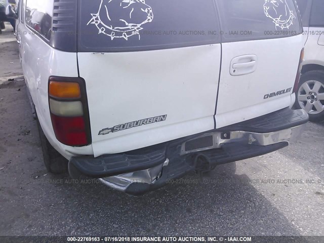 3GNEC16T81G218793 - 2001 CHEVROLET SUBURBAN C1500 WHITE photo 6