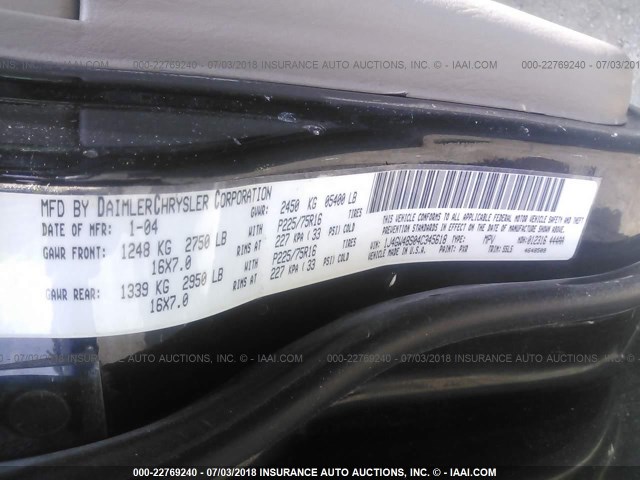 1J4GW48S04C345618 - 2004 JEEP GRAND CHEROKEE LAREDO/COLUMBIA/FREEDOM 黑色 照片 9