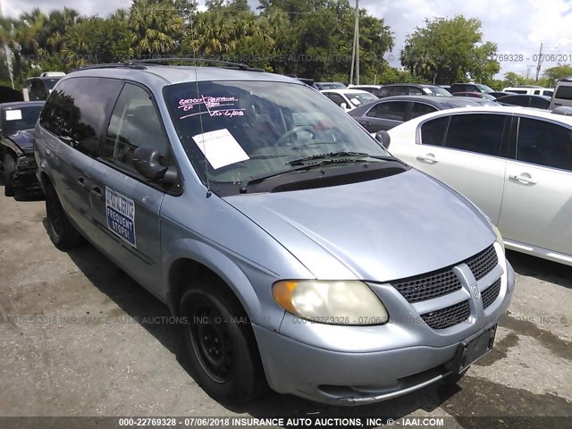 1D4GP24R83B340443 - 2003 DODGE GRAND CARAVAN SE BLUE photo 1