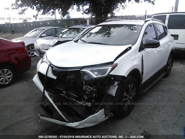 2T3ZFREV8GW304150 - 2016 TOYOTA RAV4 LE WHITE photo 2