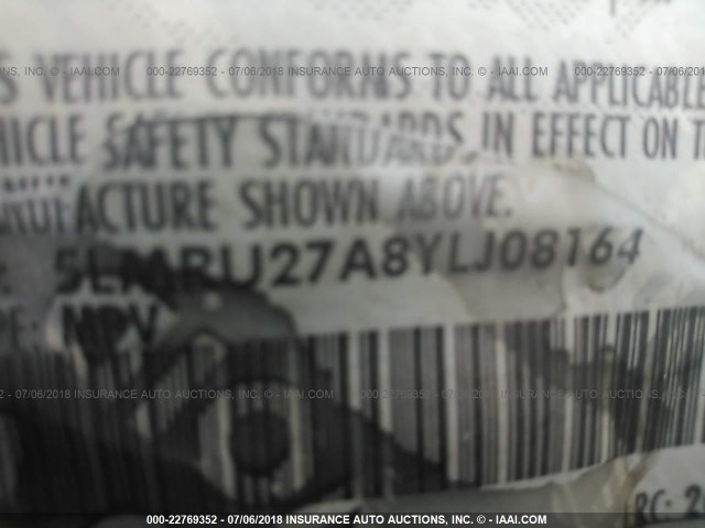 5LMRU27A8YLJ08164 - 2000 LINCOLN NAVIGATOR BLUE photo 9