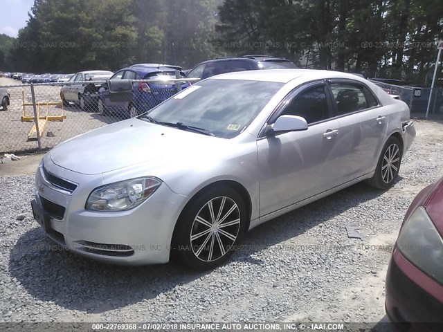 1G1ZC5EB0A4141045 - 2010 CHEVROLET MALIBU 1LT SILVER photo 2
