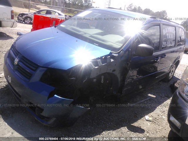 2D4RN4DE1AR411407 - 2010 DODGE GRAND CARAVAN SE BLUE photo 2