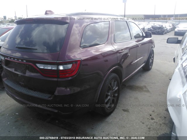 1C4RDHDG1HC713436 - 2017 DODGE DURANGO GT BURGUNDY photo 4