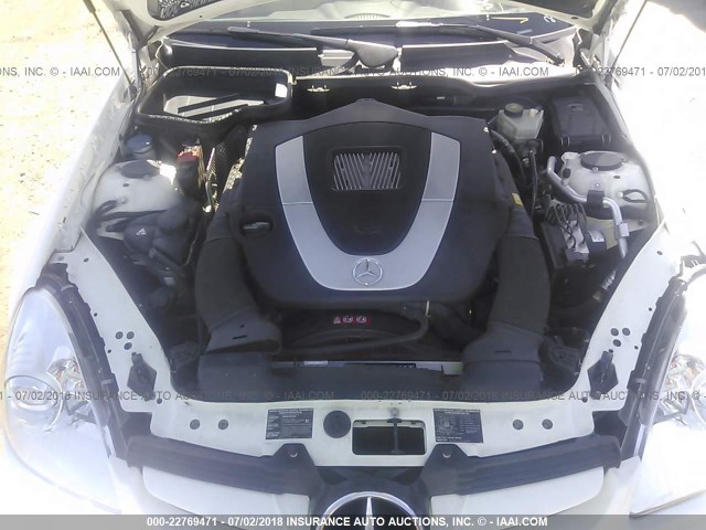 WDBWK56F87F140669 - 2007 MERCEDES-BENZ SLK 350 WHITE photo 10