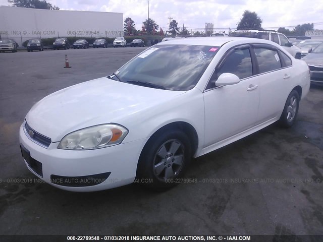 2G1WB5EK2A1147317 - 2010 CHEVROLET IMPALA LT WHITE photo 2