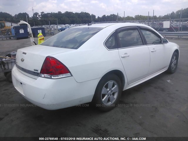 2G1WB5EK2A1147317 - 2010 CHEVROLET IMPALA LT WHITE photo 4