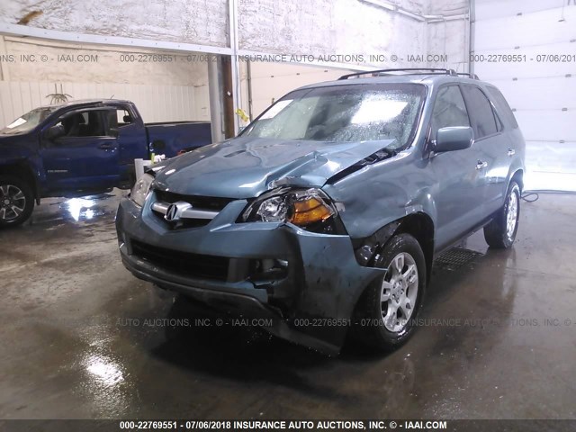 2HNYD18605H550642 - 2005 ACURA MDX TOURING BLUE photo 6