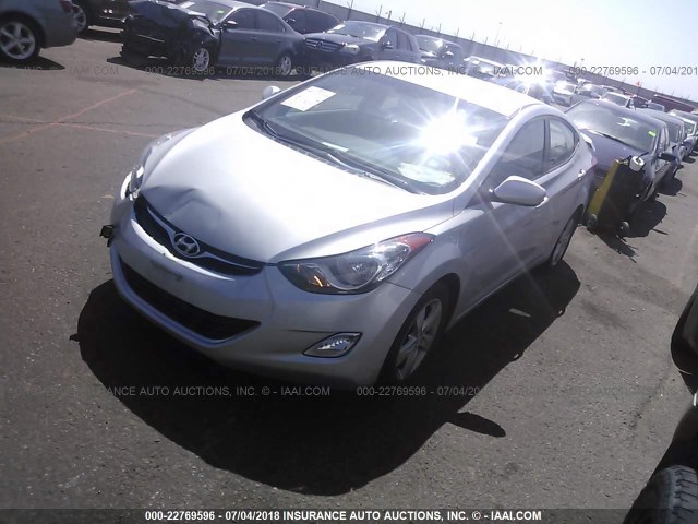 KMHDH4AE2CU295834 - 2012 HYUNDAI ELANTRA GLS/LIMITED SILVER photo 2