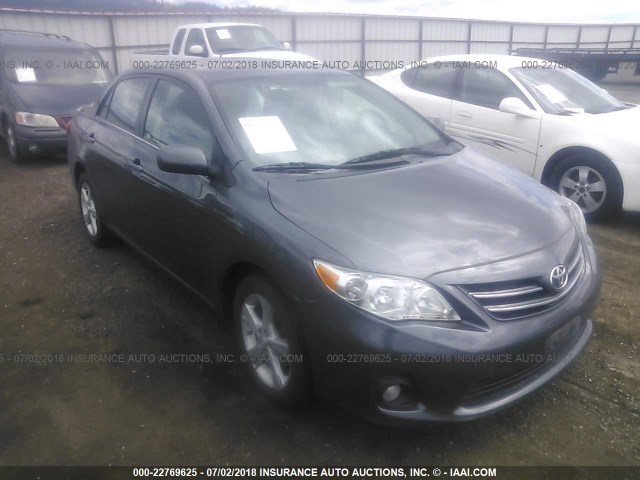 2T1BU4EE0DC975361 - 2013 TOYOTA COROLLA S/LE GRAY photo 1