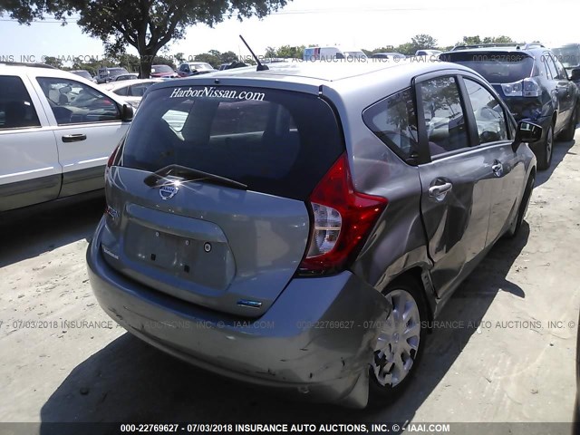 3N1CE2CPXFL362256 - 2015 NISSAN VERSA NOTE S/S PLUS/SV/SL/SR GRAY photo 4