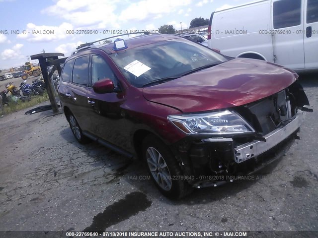 5N1AR2MN7GC611675 - 2016 NISSAN PATHFINDER S/SV/SL/PLATINUM 红色 照片 1