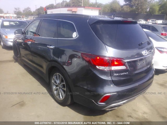 KM8SM4HF7HU212732 - 2017 HYUNDAI SANTA FE SE GRAY photo 3