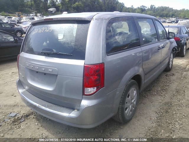 2C4RDGBG8ER248184 - 2014 DODGE GRAND CARAVAN SE SILVER photo 4