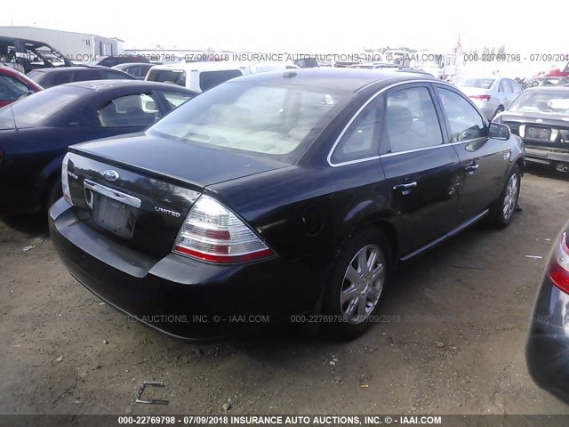 1FAHP25W88G183891 - 2008 FORD TAURUS LIMITED BLACK photo 4