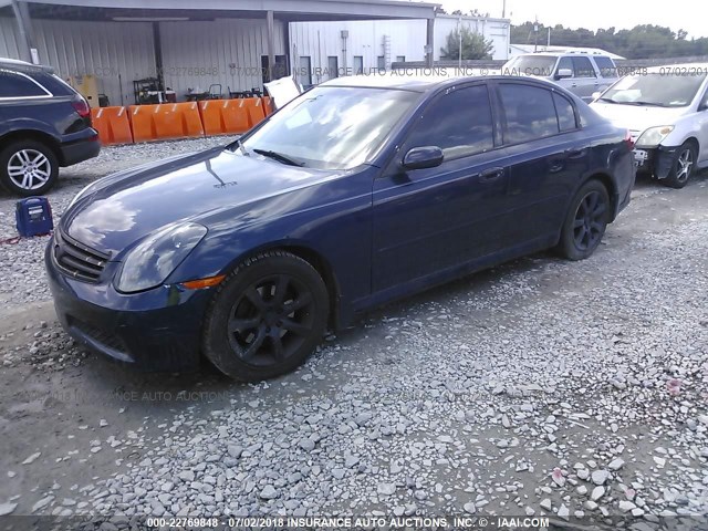 JNKCV51E46M508929 - 2006 INFINITI G35 BLUE photo 2