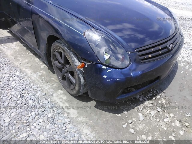 JNKCV51E46M508929 - 2006 INFINITI G35 BLUE photo 6