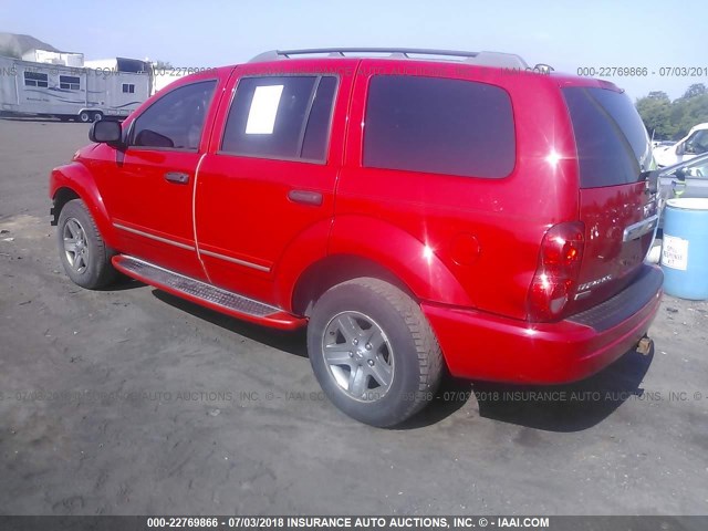 1D4HD58D35F550683 - 2005 DODGE DURANGO LIMITED RED photo 3