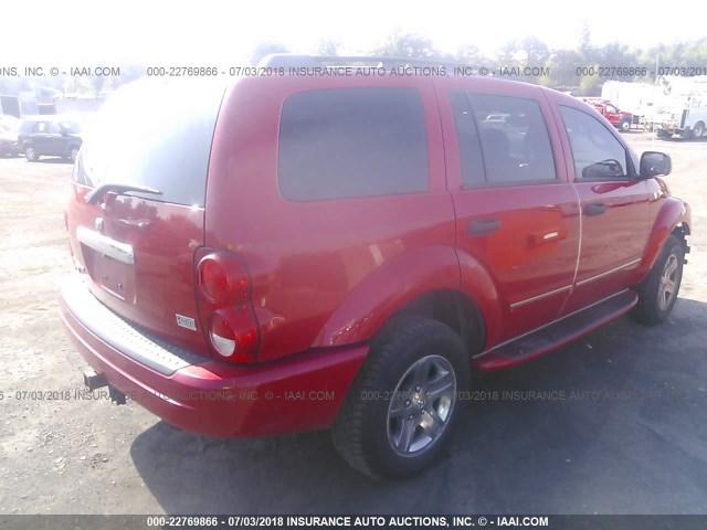 1D4HD58D35F550683 - 2005 DODGE DURANGO LIMITED RED photo 4