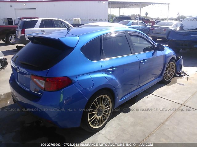 JF1GR89698L834021 - 2008 SUBARU IMPREZA WRX STI BLUE photo 4