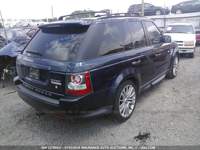 SALSK2D44BA295282 - 2011 LAND ROVER RANGE ROVER SPORT LUX BLUE photo 4