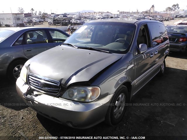 KNDUP131236480440 - 2003 KIA SEDONA EX/LX GREEN photo 2