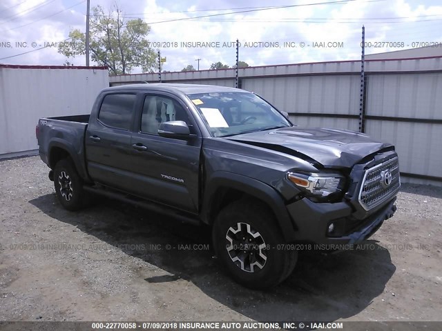 5TFCZ5AN3GX031416 - 2016 TOYOTA TACOMA DBL CAB/SR/SR5/TRD SPT/OR GRAY photo 1