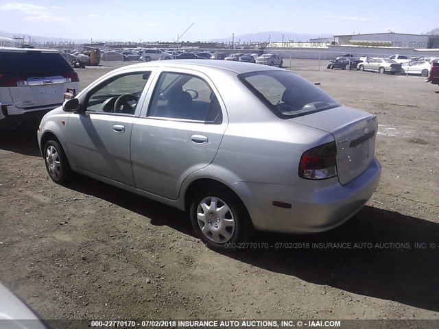 KL1TD52664B230997 - 2004 CHEVROLET AVEO SILVER photo 3