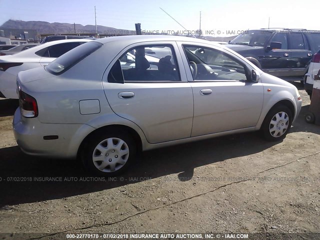 KL1TD52664B230997 - 2004 CHEVROLET AVEO SILVER photo 4