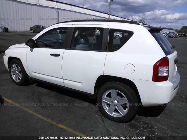 1J8FT47W77D365354 - 2007 JEEP COMPASS WHITE photo 3