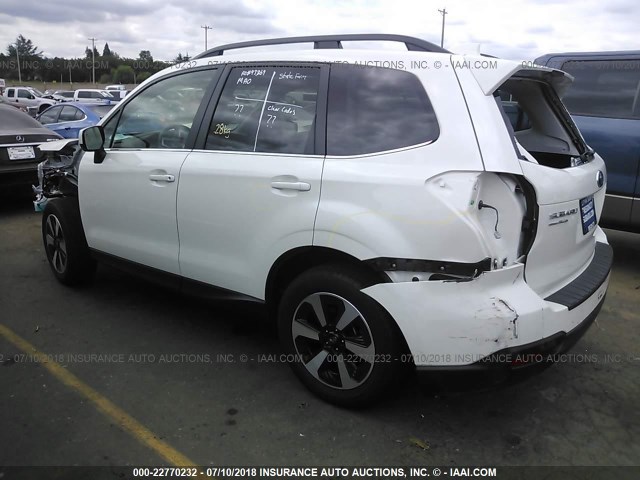 JF2SJALC3JH532204 - 2018 SUBARU FORESTER 2.5I LIMITED WHITE photo 3